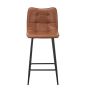 Norwoford Tuscan Tan Leather Look Upholstered Bar Stool with Black Metal Frame