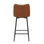 Norwoford Tuscan Tan Leather Look Upholstered Bar Stool with Black Metal Frame
