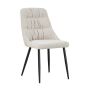 Aurelmore Natural Chenille Fabric Dining Chair with Black Metal Legs (2pk)