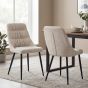 Aurelmore Natural Chenille Fabric Dining Chair with Black Metal Legs (2pk) by Shankar | Style Our Home