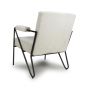 Sterlmore Natural Fabric Industrial Armchair – Black Metal Frame