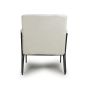 Sterlmore Natural Fabric Industrial Armchair – Black Metal Frame