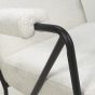 Sterlmore Natural Fabric Industrial Armchair – Black Metal Frame
