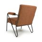 Sterlmore Burnt Orange Fabric Industrial Armchair – Black Metal Frame