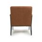 Sterlmore Burnt Orange Fabric Industrial Armchair – Black Metal Frame