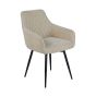 Wexfohall Beige Fabric Mid-Century Style Dining Chair – Metal Legs (2pk)
