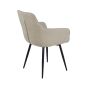 Wexfohall Beige Fabric Mid-Century Style Dining Chair – Metal Legs (2pk)