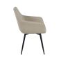 Wexfohall Beige Fabric Mid-Century Style Dining Chair – Metal Legs (2pk)