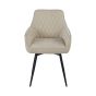 Wexfohall Beige Fabric Mid-Century Style Dining Chair – Metal Legs (2pk)