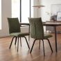 Mayfabury Green Chenille Dining Chair – Black Metal Legs (2pk) by Shankar | Style Our Home