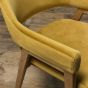 Camden Rustic Oak Upholstered Arm Chair in a Dark Mustard Velvet Fabric (Pair) by Bentley Designs | Style Our Home