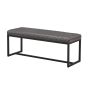 Marstport Grey Leather Look Cross Stitch Bench – Black Metal Frame