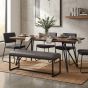 Marstport Grey Leather Look Cross Stitch Bench – Black Metal Frame by Shankar | Style Our Home