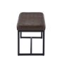 Marstport Brown Leather Look Cross Stitch Bench – Black Metal Frame
