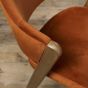 Camden Rustic Oak Upholstered Chair in a Rust Velvet Fabric (Pair) by Bentley Designs | Style Our Home