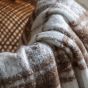 Checkano Faux Mohair Throw Tan