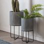 Eda Metal Planter Set of 2 Grey