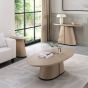 Vega Scandi Oak & Peppercorn Oval Console Table by Bentley Designs | Style Our Home
