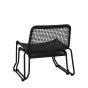 Sassaro Lounge Chair with Footstool Black