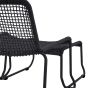 Sassaro Lounge Chair with Footstool Black