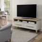 Larsen Scandi Oak & Soft Grey Entertainment Unitby Bentle by Designs | Style Our Home