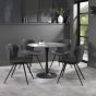 Arlo - Dark Grey Faux Leather Chair with Black Legs (Pair)