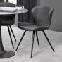 Arlo - Dark Grey Faux Leather Chair with Black Legs (Pair) by Bentley Designs | Style Our Home