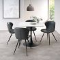 Arlo - Dark Grey Faux Leather Chair with Black Legs (Pair)