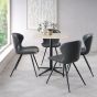 Arlo - Dark Grey Faux Leather Chair with Black Legs (Pair)