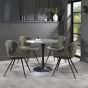 Arlo - Olive Vintage Faux Leather Chair with Black Legs (Pair)
