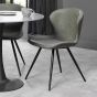 Arlo - Olive Vintage Faux Leather Chair with Black Legs (Pair) by Bentley Designs | Style Our Home