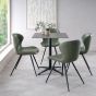 Arlo - Olive Vintage Faux Leather Chair with Black Legs (Pair)