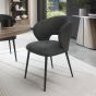 Luca - Grey Fabric Chair with Matt Black Legs (Pair) by Bentley Designs | Style Our Home