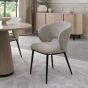 Luca - Beige Fabric Chair with Matt Black Legs (Pair) by Bentley Designs | Style Our Home