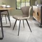 Garcia - Stone Vintage Faux Leather Chair with Black Legs (Pair) by Bentley Designs | Style Our Home