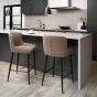 Rubens - Mocha Beige Boucle Fabric Bar Stool with Black Legs (Pair) by Bentley Designs | Style Our Home