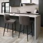Rubens - Grey Boucle Fabric Bar Stool with Black Legs (Pair) by Bentley Designs | Style Our Home