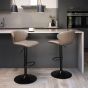 Rosso - Stone Vintage Faux Leather Gas Lift Swivel Barstool with Black Base (Single) by Bentley Designs | Style Our Home