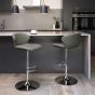 Rosso - Olive Vintage Faux Leather Gas Lift Swivel Barstool with Chrome Base (Single) by Bentley Designs | Style Our Home