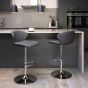 Rosso - Dark Grey Vintage Faux Leather Gaslift Swivel Barstool with Chrome Base (Single) by Bentley Designs | Style Our Home