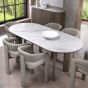 Duo Grey Oiled Oak 6 Seater Table with Monte Bianco Sintered Stone Top by Bentley Designs | Style Our Home