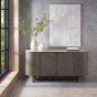 Duo Grey Oiled Oak Wide Sideboard with Monte Bianco Sintered Stone Top by Bentley Designs | Style Our Home
