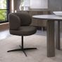 Marcel - 360° Swivel Chair in a Brown Boucle Fabric with Black Legs (Pair) by Bentley Designs | Style Our Home