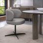 Marcel - 360° Swivel Chair in a Grey Boucle Fabric with Black Legs (Pair) by Bentley Designs | Style Our Home