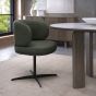 Marcel - 360° Swivel Chair in a Green Boucle Fabric with Black Legs (Pair) by Bentley Designs | Style Our Home