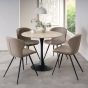 Arlo - Vintage Stone Faux Leather Chair with Black Legs (Pair)