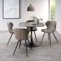 Arlo - Vintage Stone Faux Leather Chair with Black Legs (Pair)