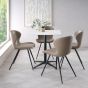 Arlo - Vintage Stone Faux Leather Chair with Black Legs (Pair)