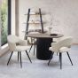 Jorge Grey Oak Round Dining Table with a Black Pedestal by Bentley Designs | Style Our Home