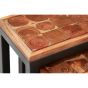 Artivora Set of Three Acacia Wood and Metal Nesting Tables